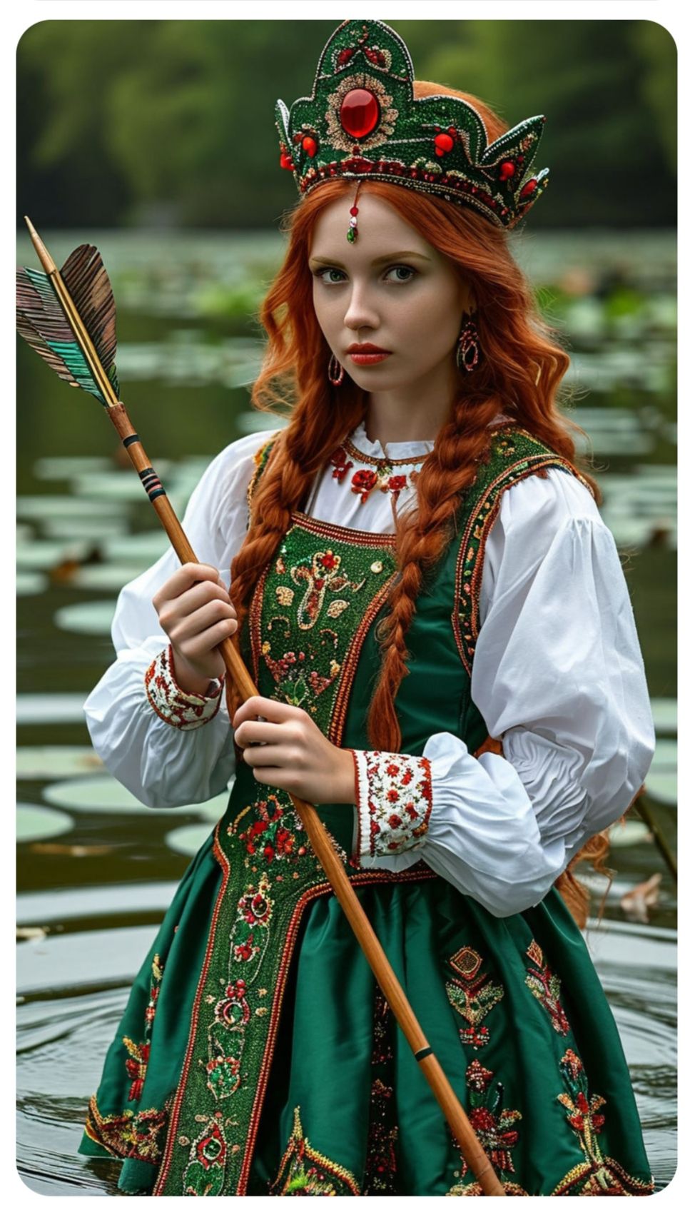 Nude girl Girls in Slavic costumes in Ezhou
